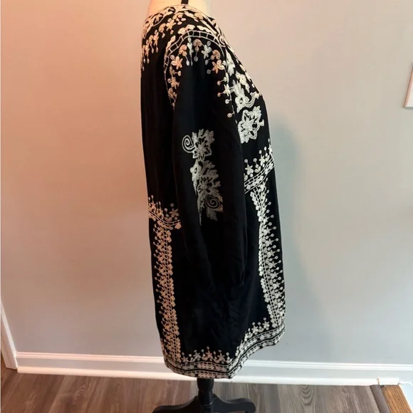 Anthropologie Maeve Embroidered Shiloh Tunic Dress Pockets Women’s s size 6 Boho - Picture 6 of 8